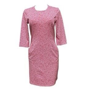 J. McLaughlin Catalina Cloth Pink 3/4 sleeve Dress Medium